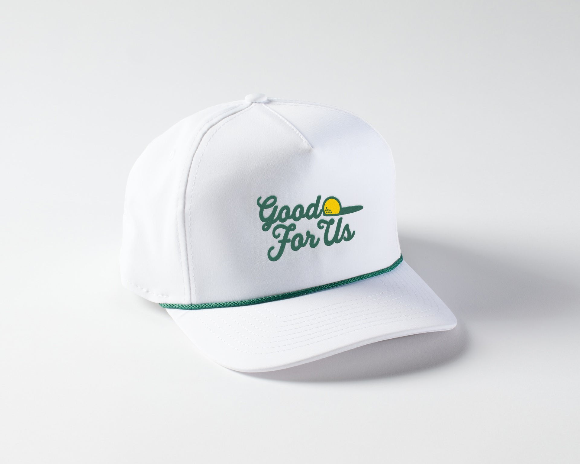 Good For Us White & Green Rope Hat