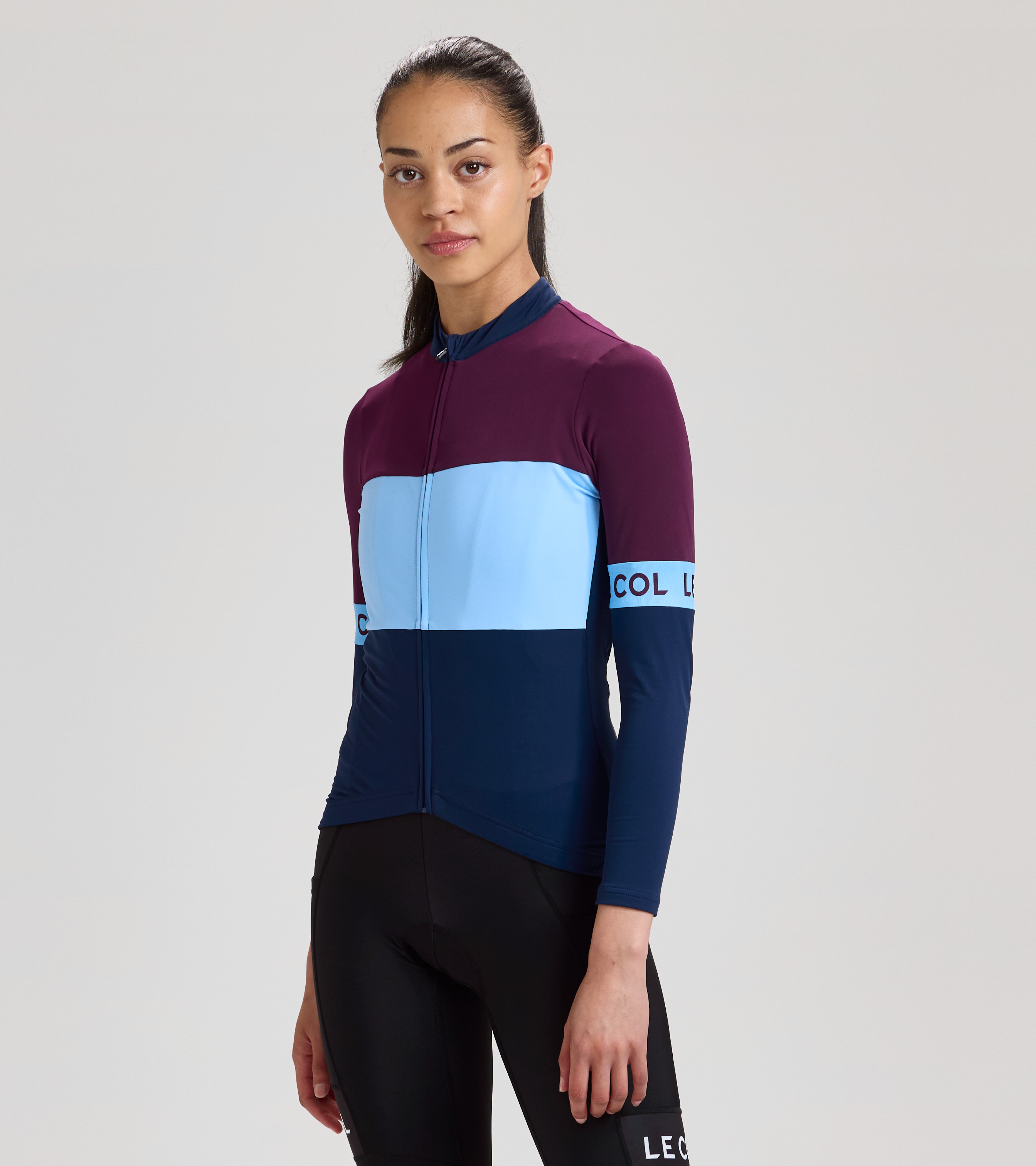Womens Sport Tricolour Long Sleeve Jersey 10 Womens Sport Tricolour Long Sleeve Jersey