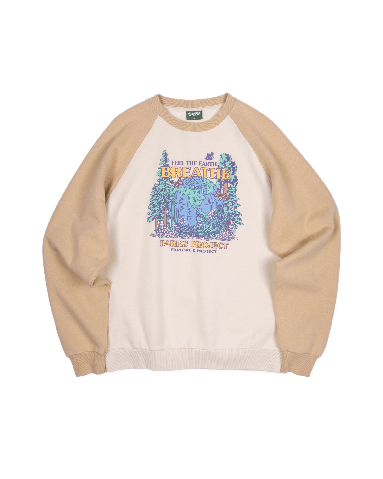 Feel The Earth Breathe Raglan Crew 2 Feel The Earth Breathe Raglan Crew