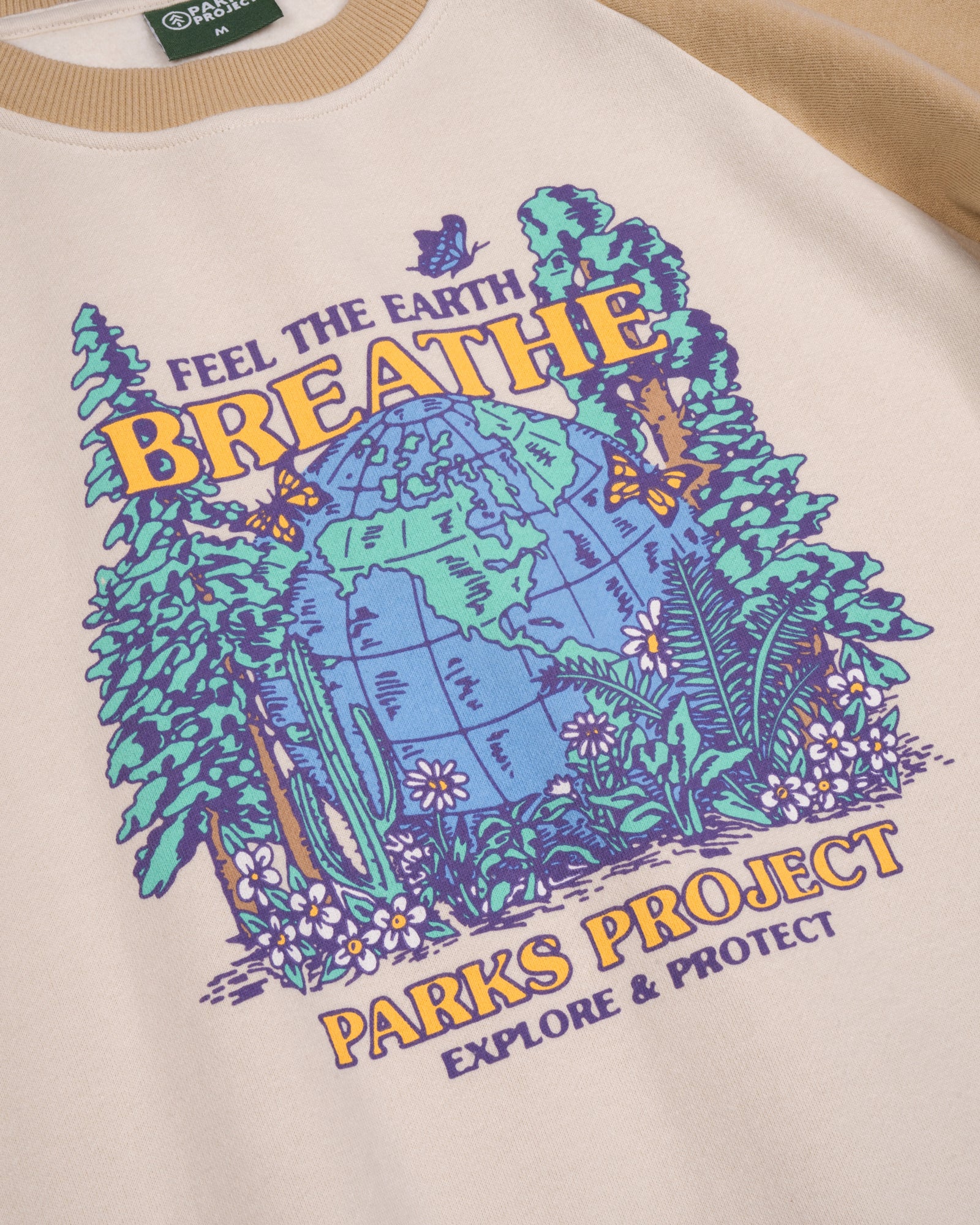 Feel The Earth Breathe Raglan Crew 3 Feel The Earth Breathe Raglan Crew