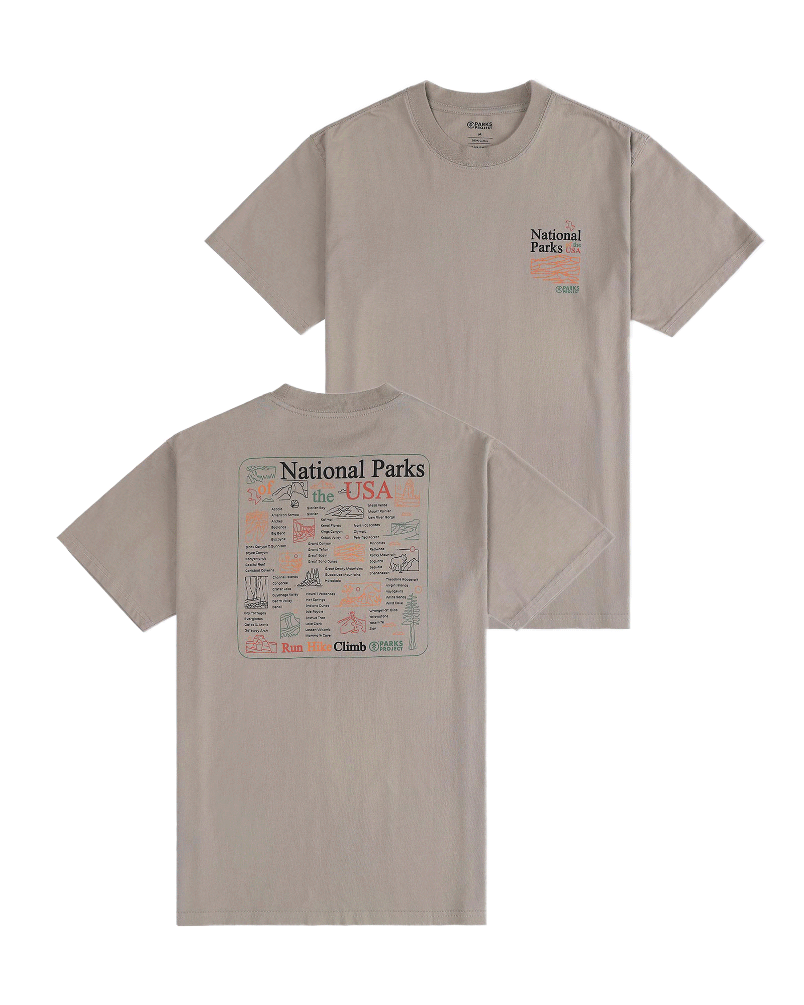 National Parks Outline Checklist Tee